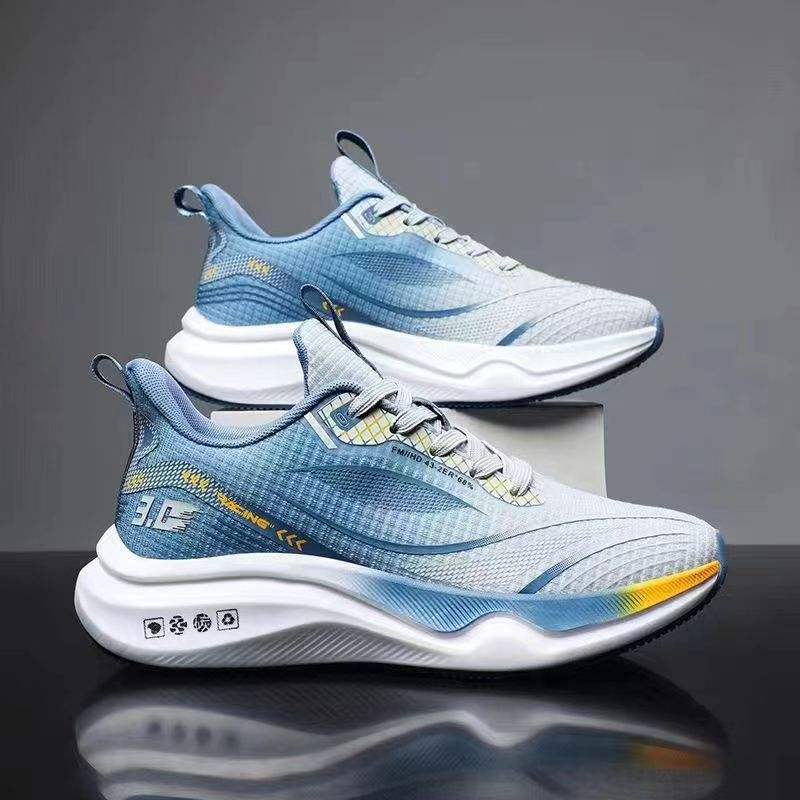 2025 New style student casual running shoes for spring sneakers trend Breathable mesh running shoes Black lace-up casual shoes